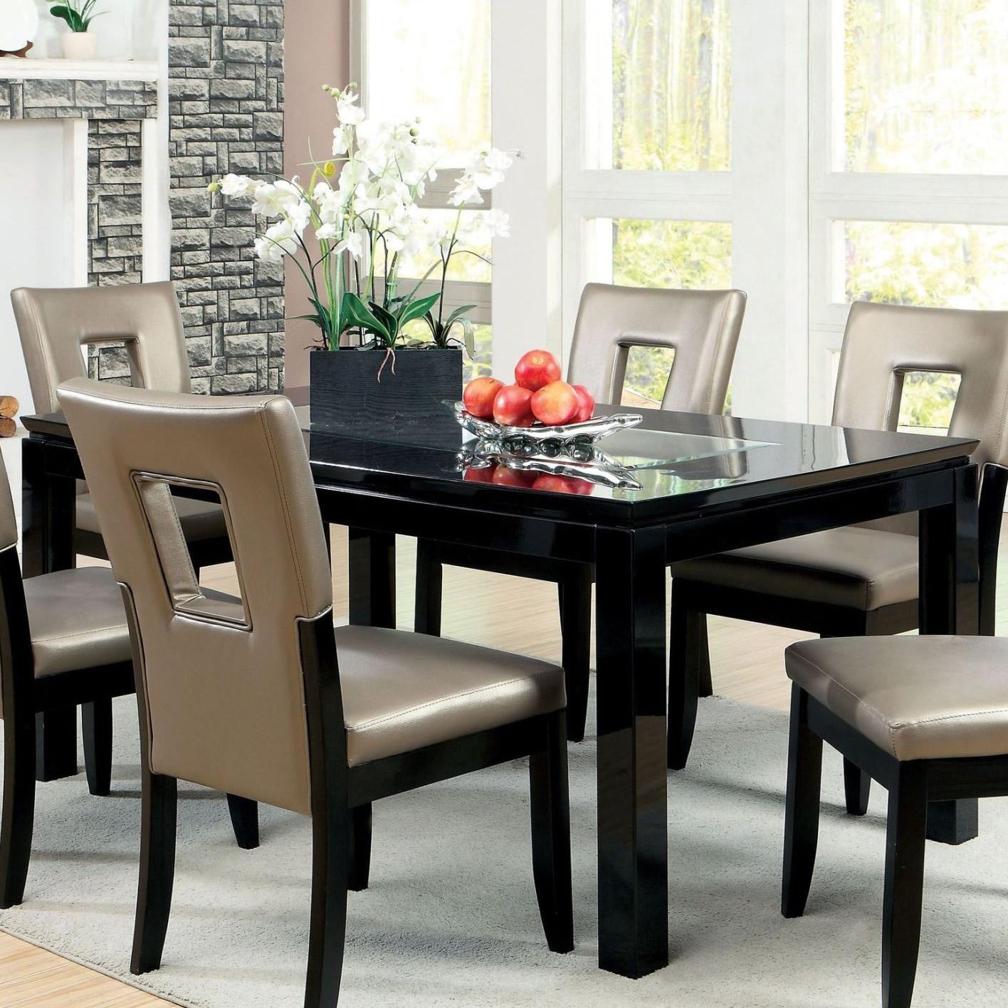  Furniture of America Evant I Dining Table with Mirror Top CM3320T IMAGE 1