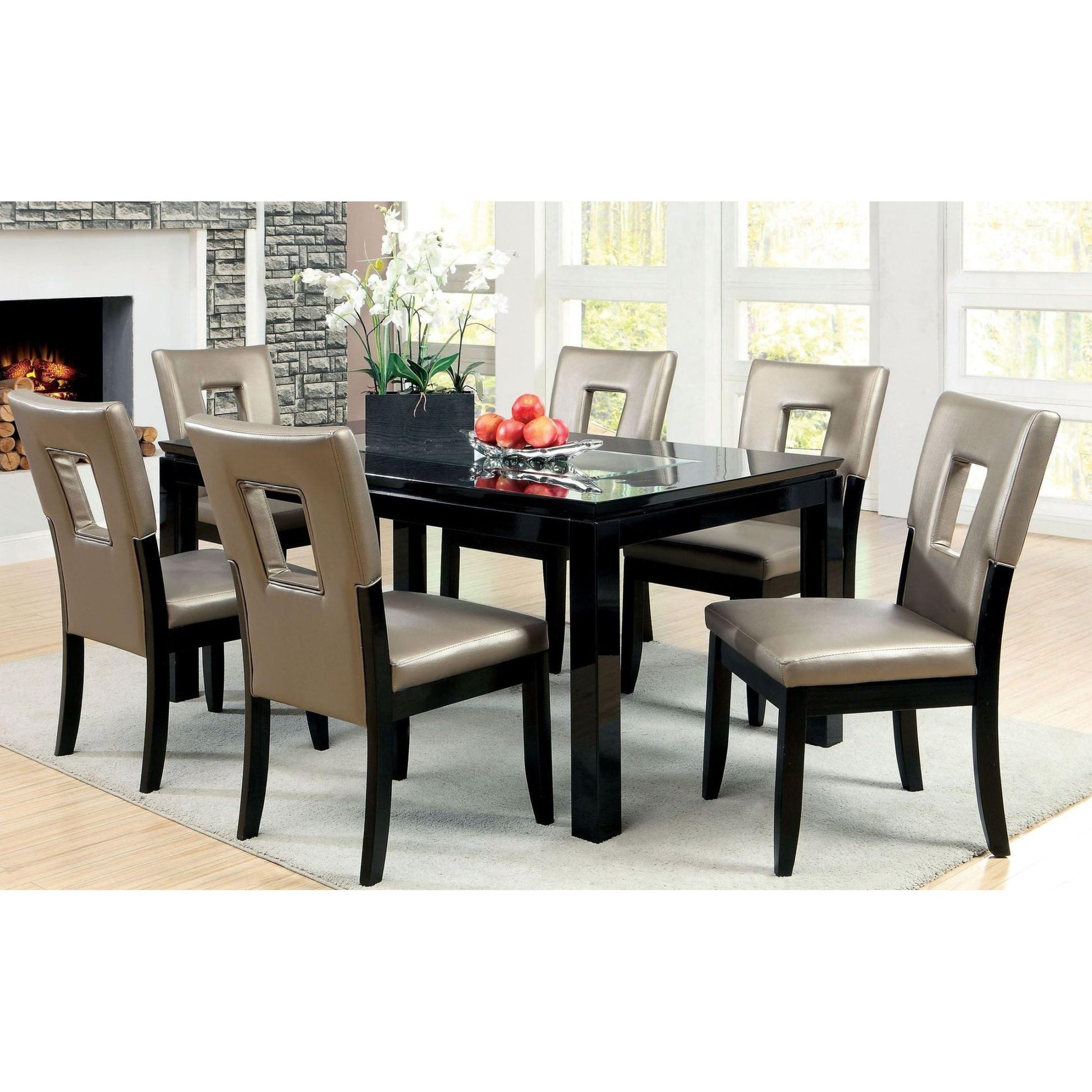  Furniture of America Evant I Dining Table with Mirror Top CM3320T IMAGE 4