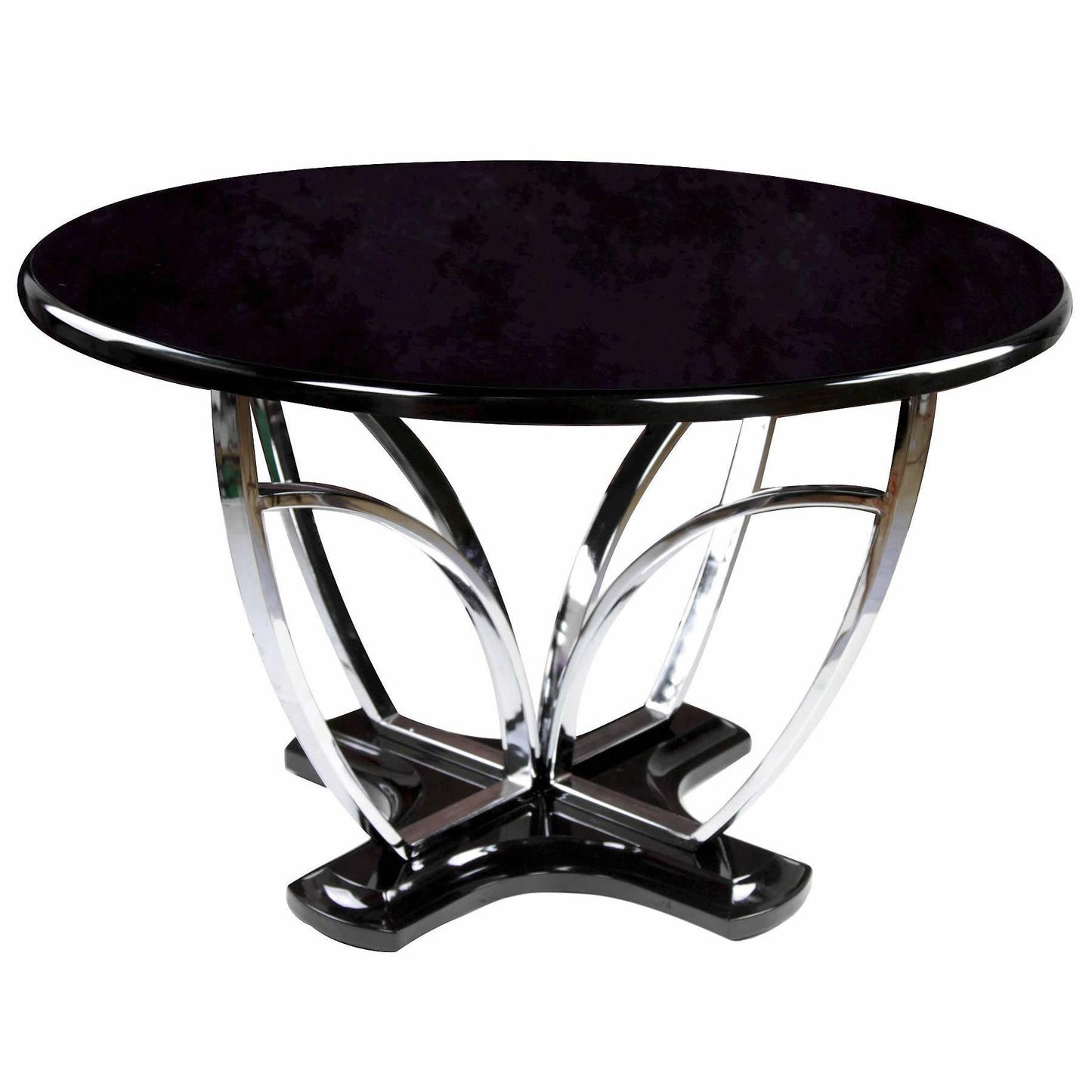  Furniture of America Round Belliz Dining Table with Pedestal Base CM3177BK-T IMAGE 1