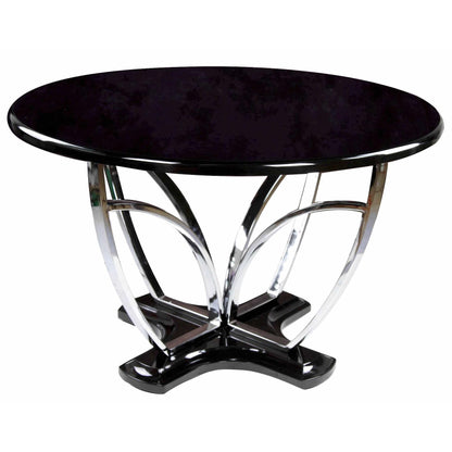  Furniture of America Round Belliz Dining Table with Pedestal Base CM3177BK-T IMAGE 1