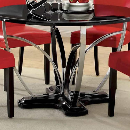  Furniture of America Round Belliz Dining Table with Pedestal Base CM3177BK-T IMAGE 4