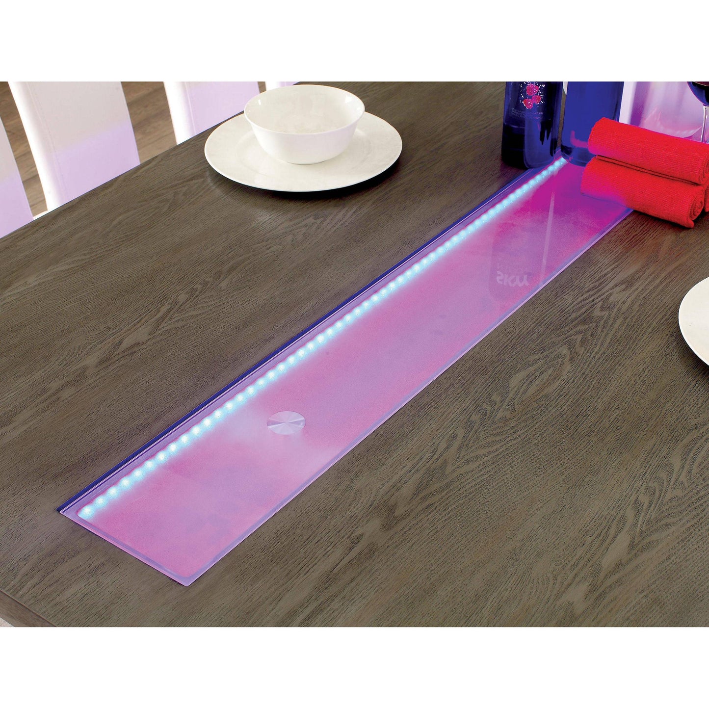  Furniture of America Luminar Dining Table with Glass Top CM3559GY-T IMAGE 3