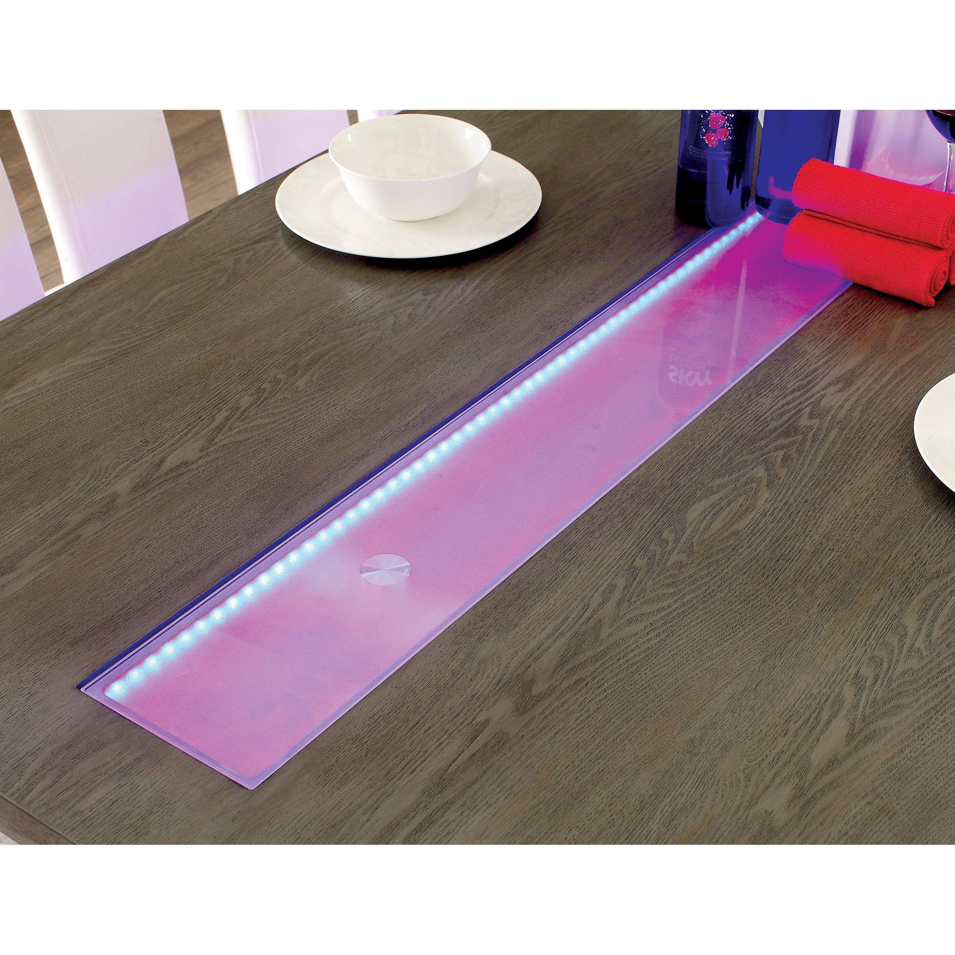  Furniture of America Luminar Dining Table with Glass Top CM3559GY-T IMAGE 3