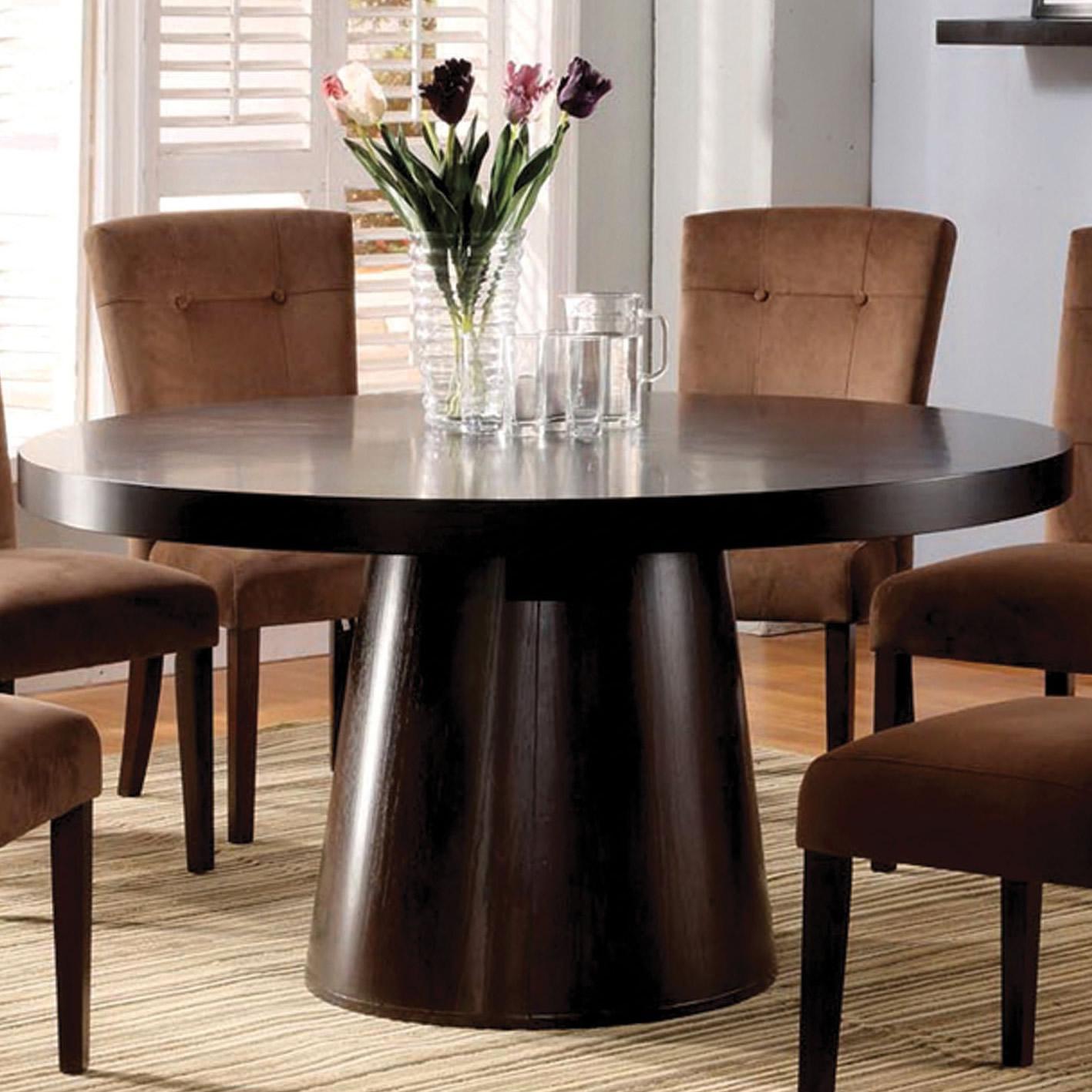  Furniture of America Round Havana Dining Table with Pedestal Base CM3849T-TABLE IMAGE 2
