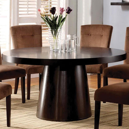  Furniture of America Round Havana Dining Table with Pedestal Base CM3849T-TABLE IMAGE 2
