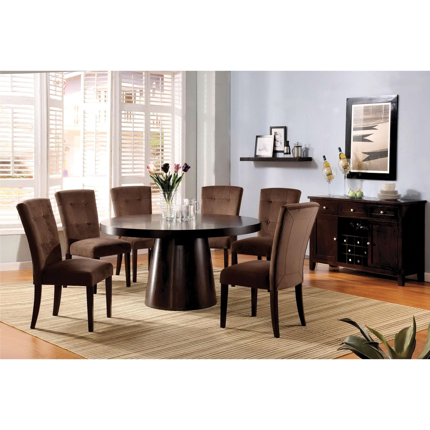  Furniture of America Round Havana Dining Table with Pedestal Base CM3849T-TABLE IMAGE 5
