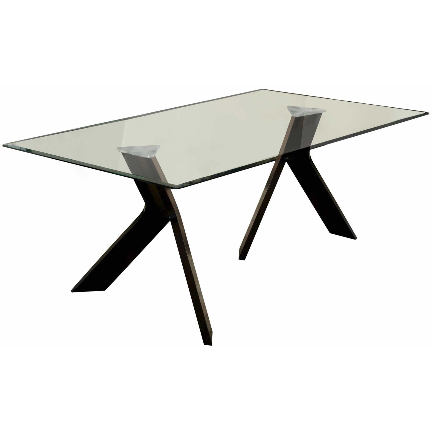  Furniture of America Grand View I Dining Table with Glass Top & Pedestal Base CM3425T-TABLE IMAGE 1