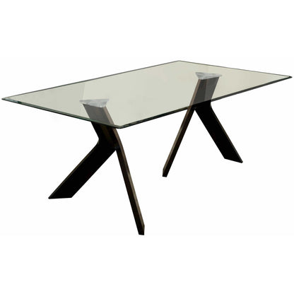 Furniture of America Grand View I Dining Table with Glass Top & Pedestal Base CM3425T-TABLE IMAGE 1