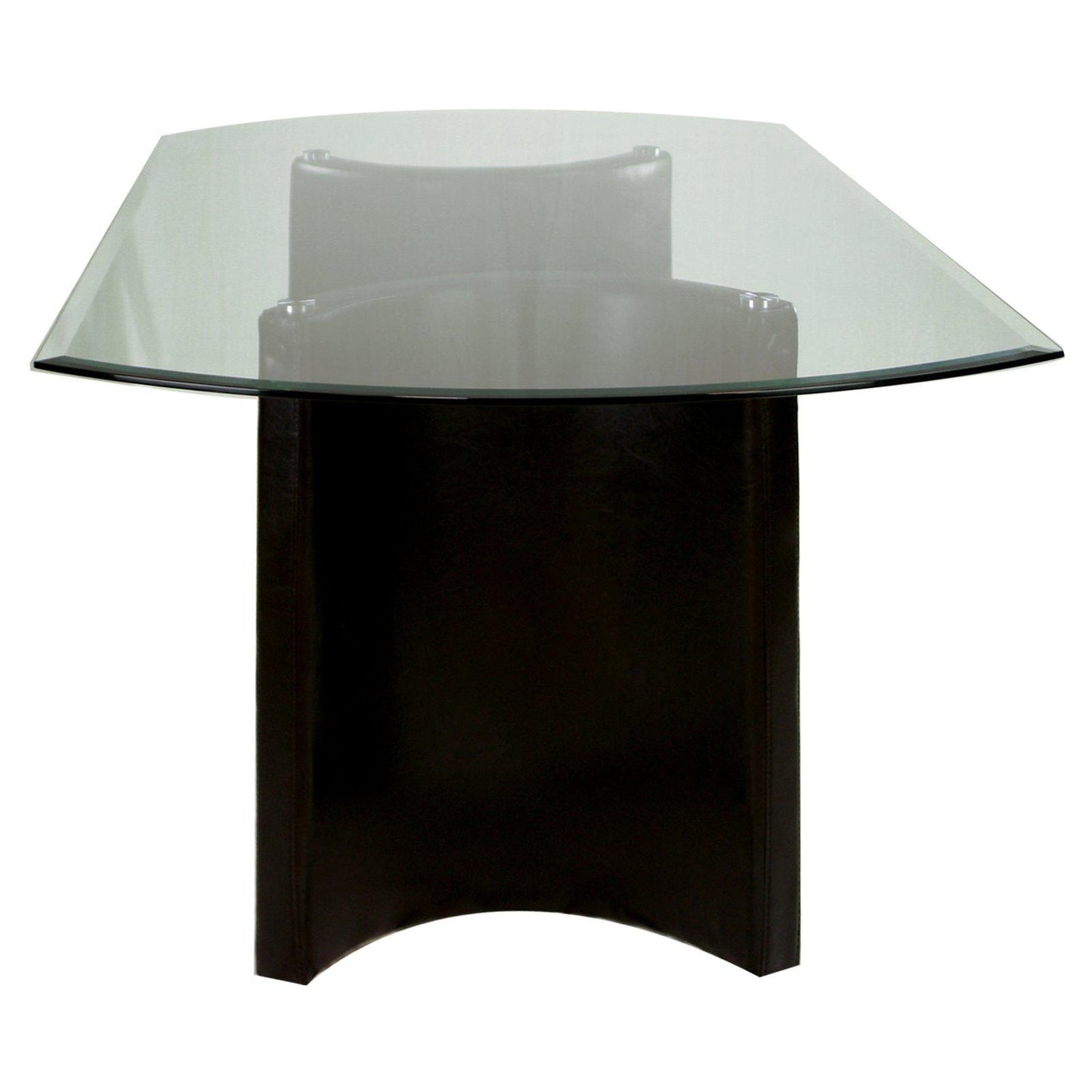  Furniture of America Madison Dining Table with Glass Top & Trestle Base CM3578T-TABLE IMAGE 2
