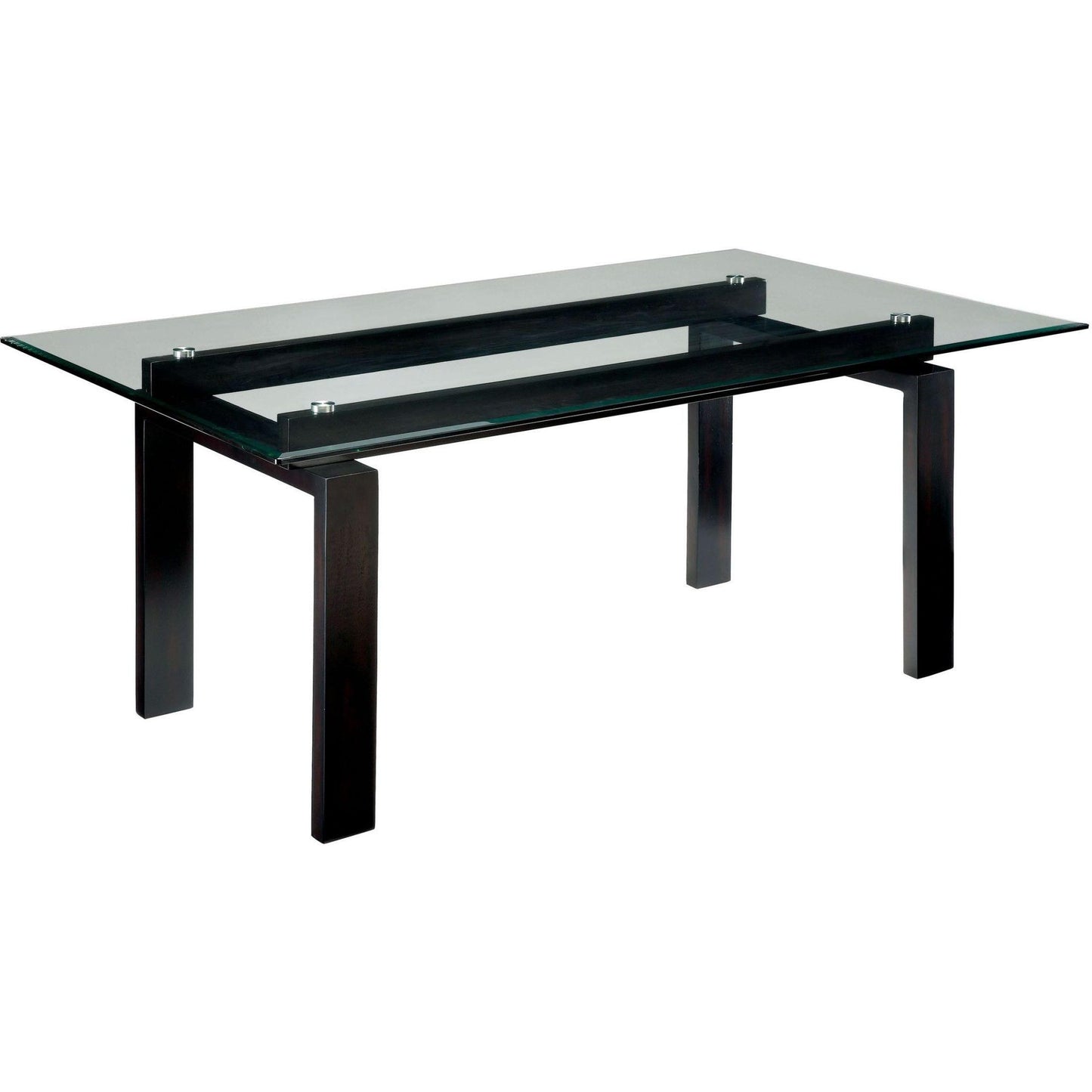  Furniture of America Phyllis Dining Table with Glass Top CM3462T-TABLE IMAGE 1