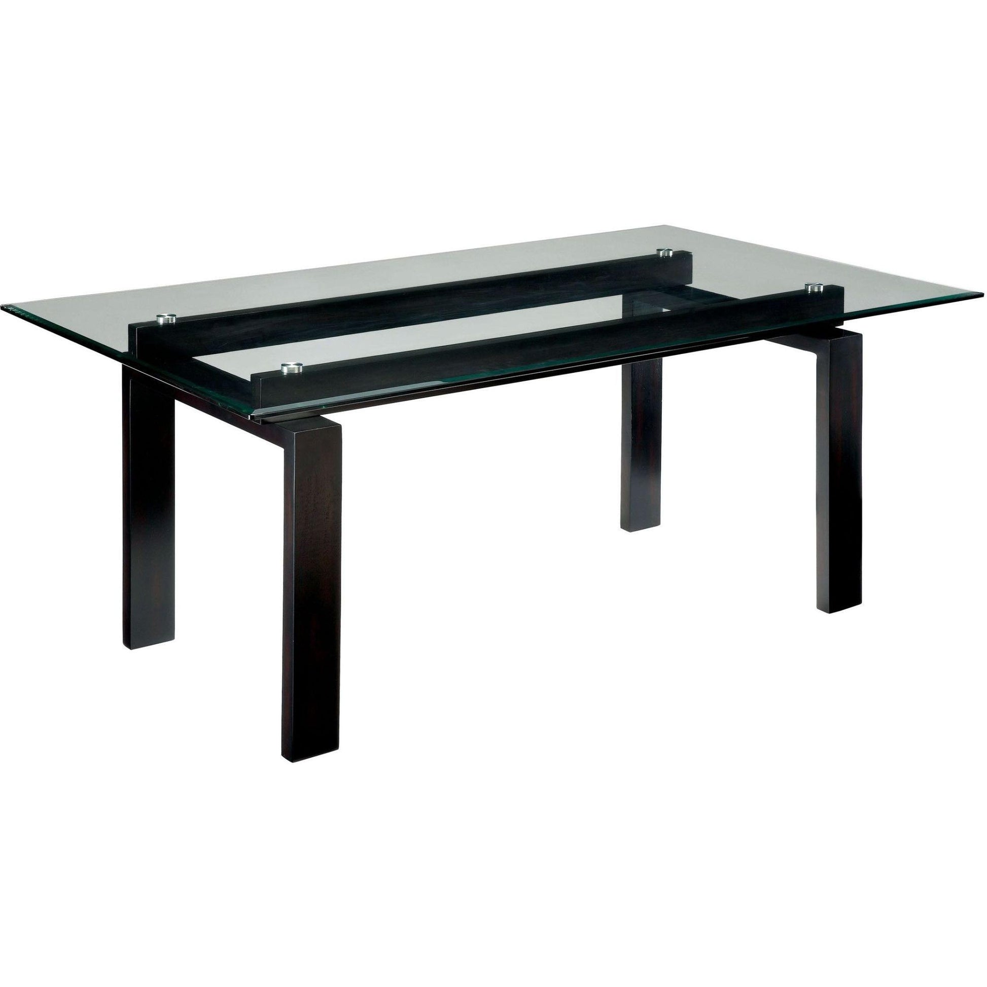  Furniture of America Phyllis Dining Table with Glass Top CM3462T-TABLE IMAGE 1