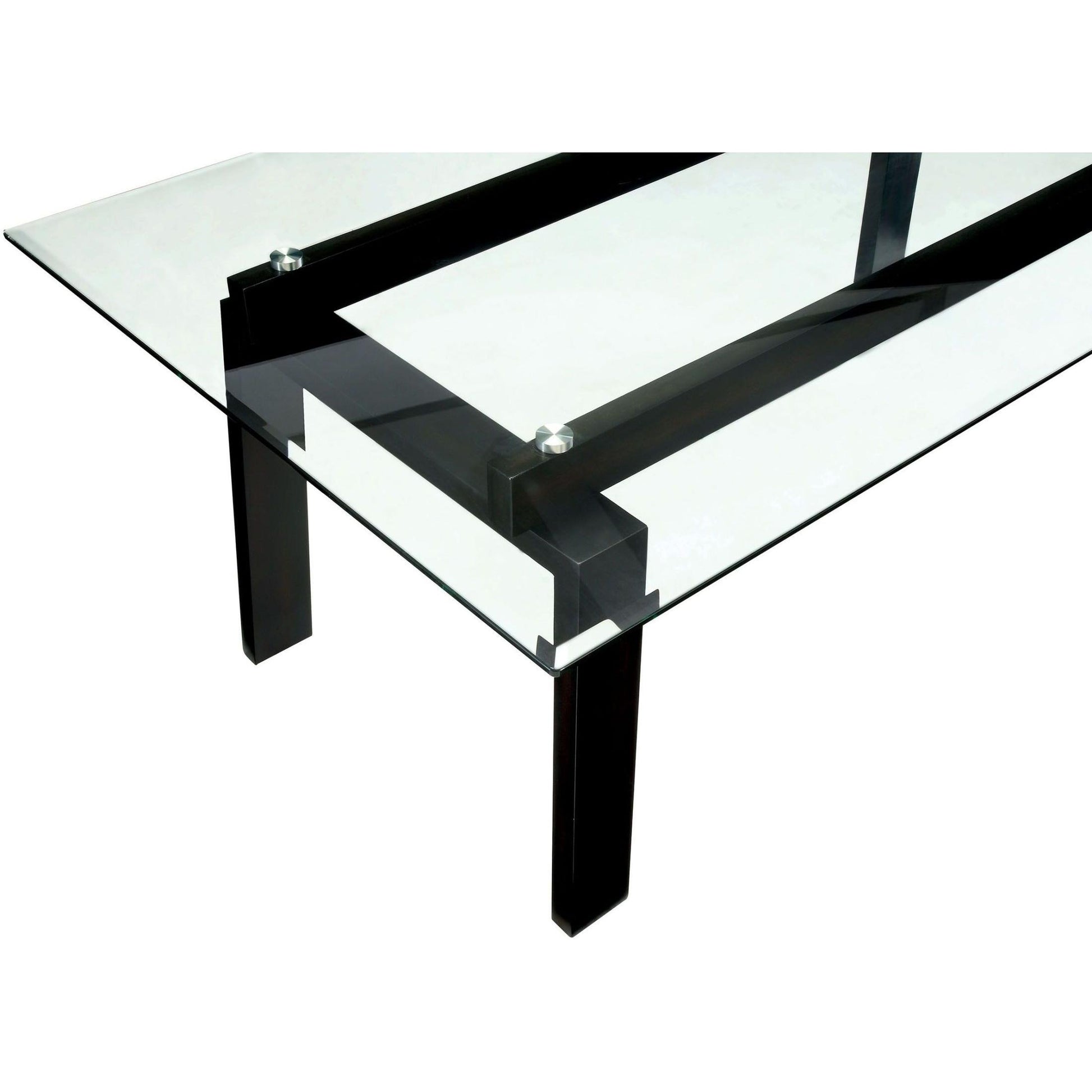  Furniture of America Phyllis Dining Table with Glass Top CM3462T-TABLE IMAGE 3
