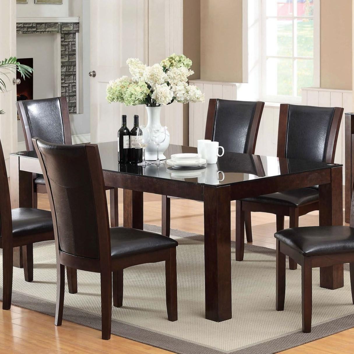  Furniture of America Astoria I Dining Table with Glass Top CM3062T-TABLE IMAGE 1