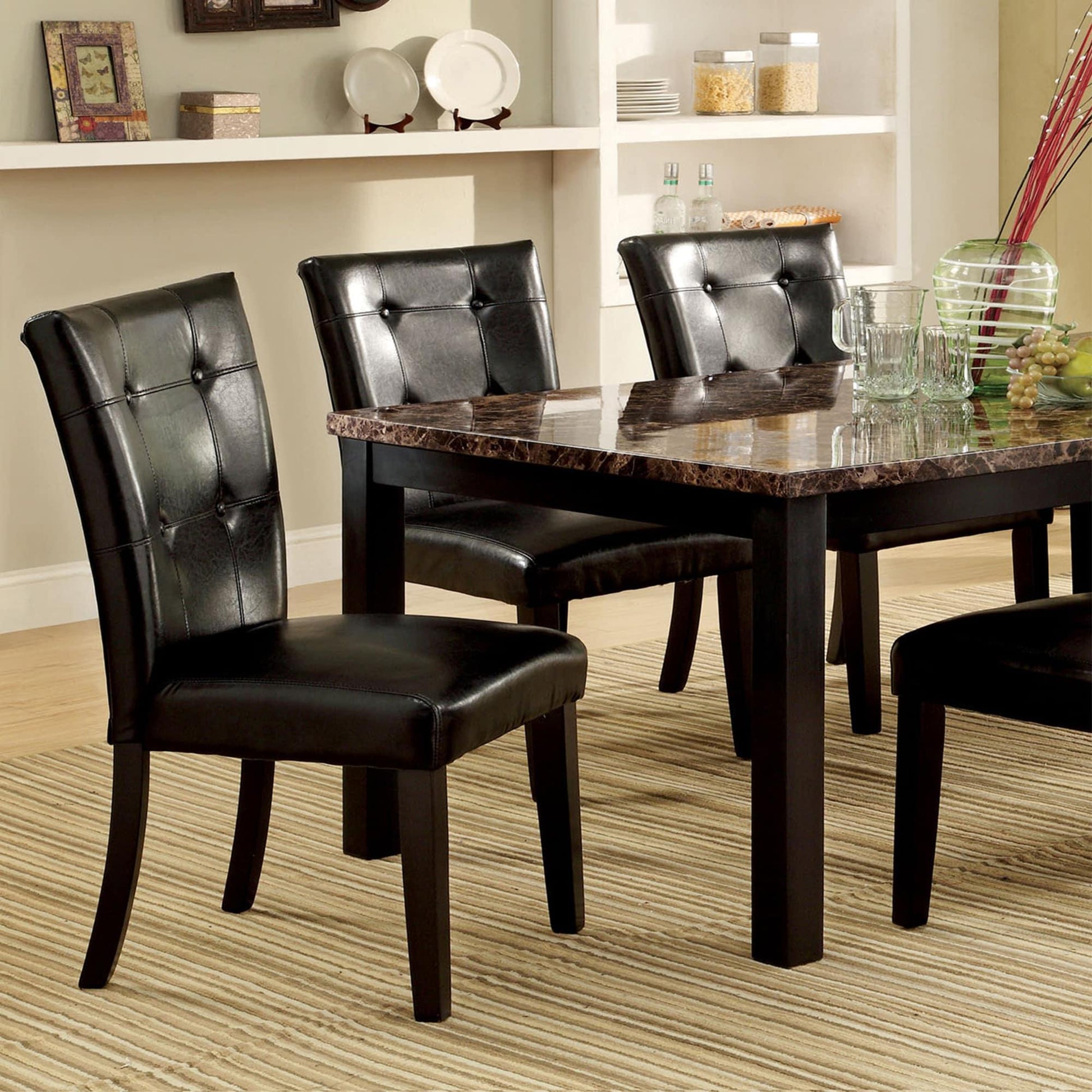  Furniture of America Clayton I Dining Table with Marble Top & Pedestal Base CM3870T IMAGE 2