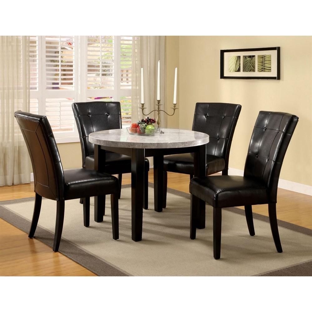 Furniture of America Round Marion I Dining Table with Marble Top CM3866RT-40 IMAGE 5