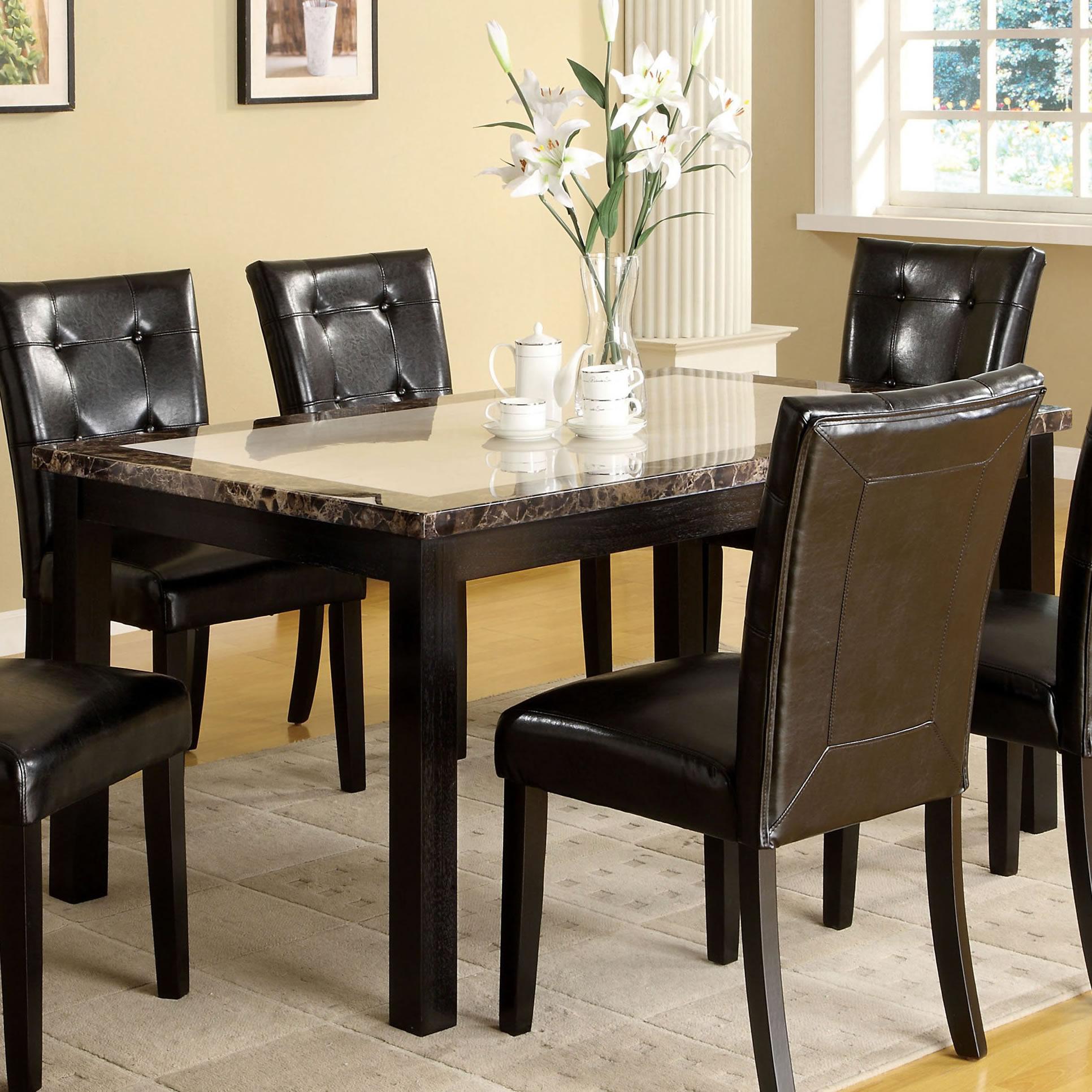  Furniture of America Atlas I Dining Table with Faux Marble Top CM3188T-60 IMAGE 1