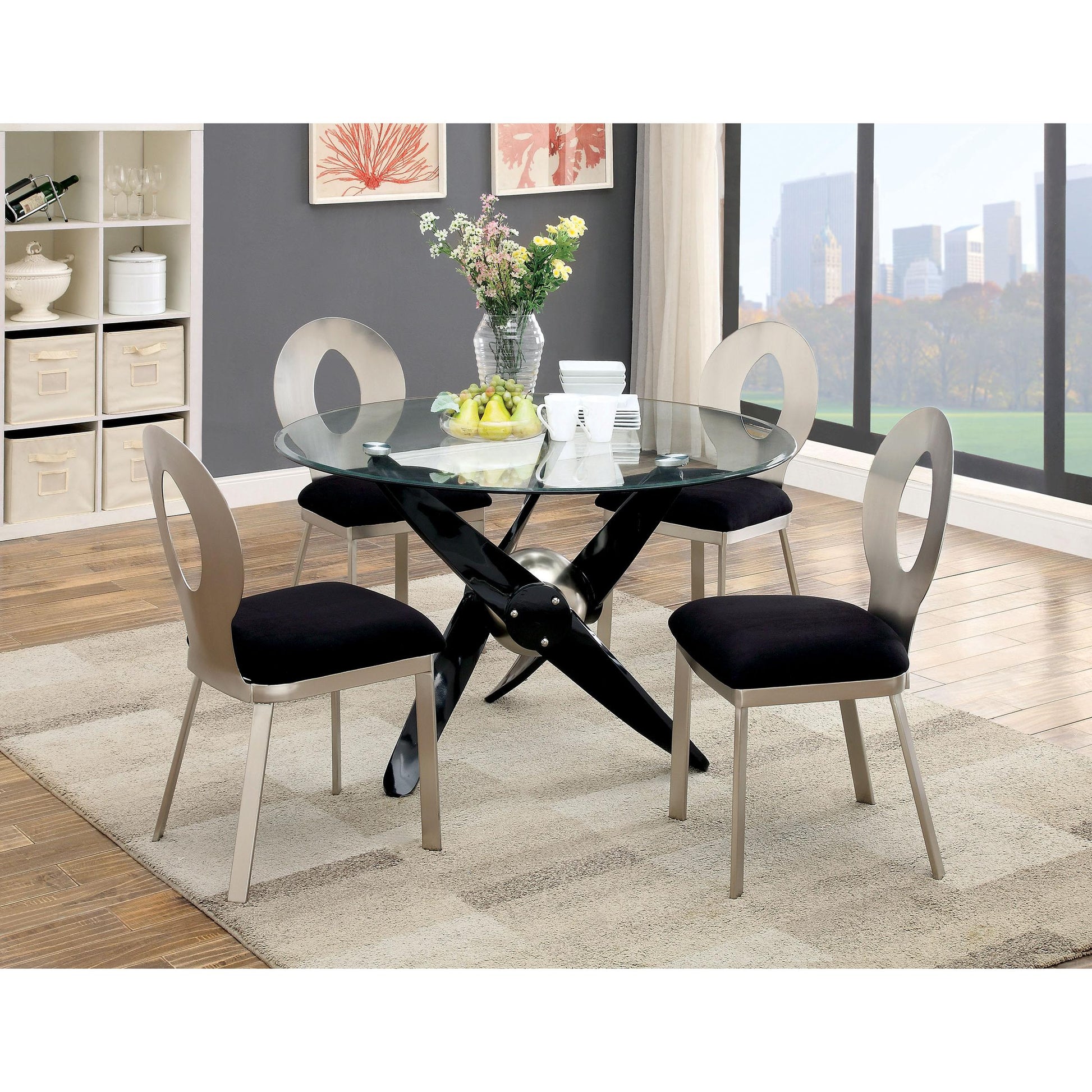  Furniture of America Aero Dining Table with Glass Top CM3169T-TABLE IMAGE 3