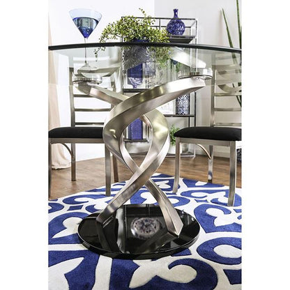 Furniture of America Roxo Dining Table with Glass Top and Pedestal Base CM3729T-TABLE IMAGE 6