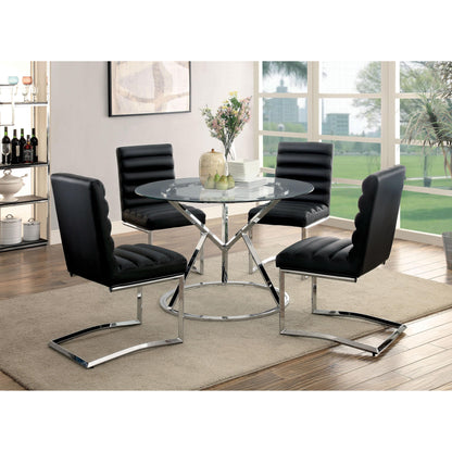  Furniture of America Livada I Dining Table with Glass Top & Pedestal Base CM3170RT IMAGE 3