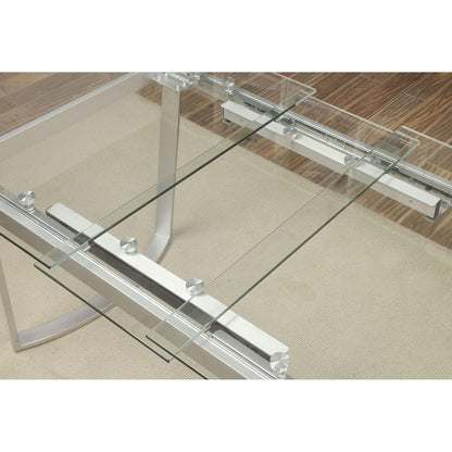  Furniture of America Miriam Dining Table with Glass Top CM3383T-TABLE IMAGE 3