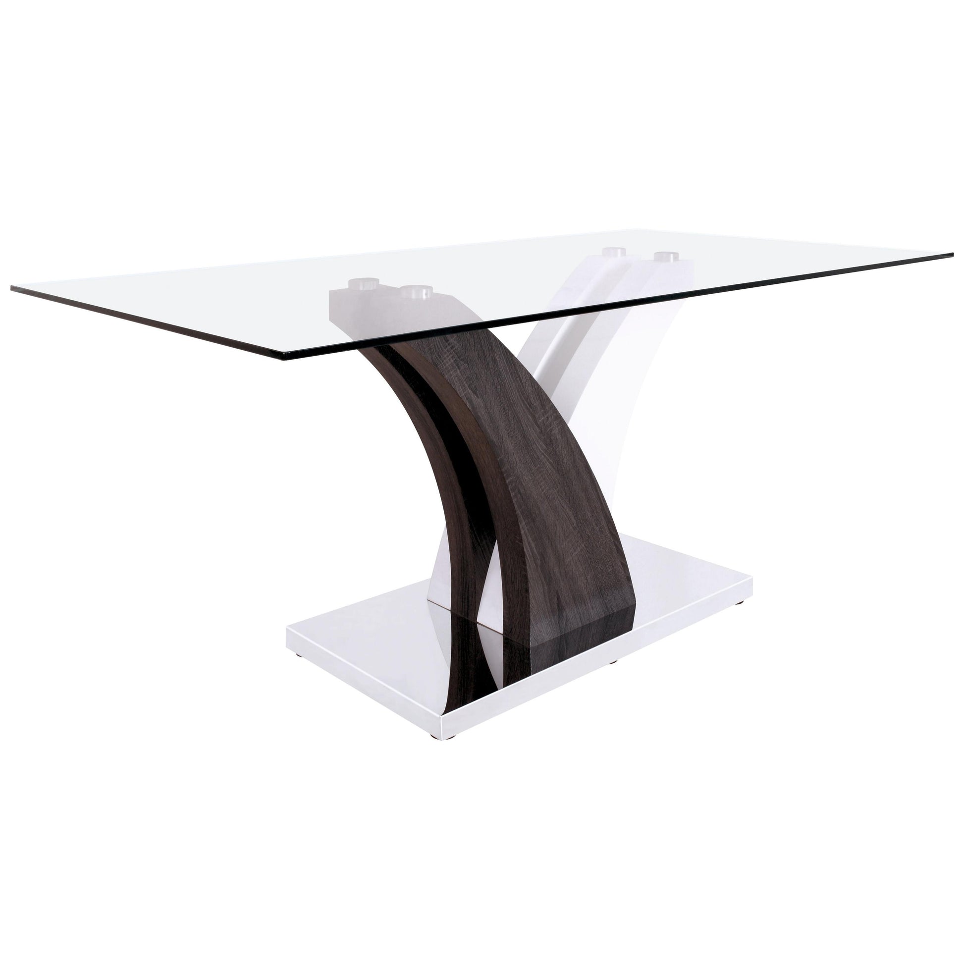 Furniture of America Svana Dining Table with Glass Top & Pedestal Base CM3382T-TABLE IMAGE 1