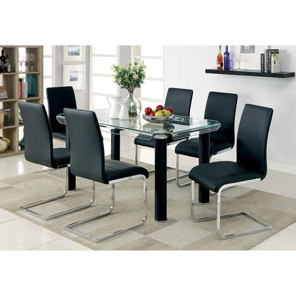  Furniture of America Walkerville I Dining Table with Glass Top CM3361BK-T-TABLE IMAGE 3