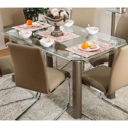  Furniture of America Walkerville I Dining Table with Glass Top CM3361T-TABLE IMAGE 1