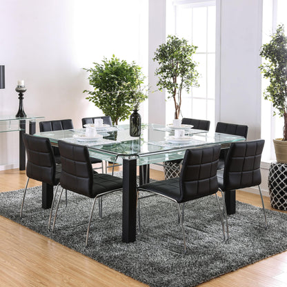  Furniture of America Square Batesland I Dining Table with Glass Top CM3363T-TABLE IMAGE 2