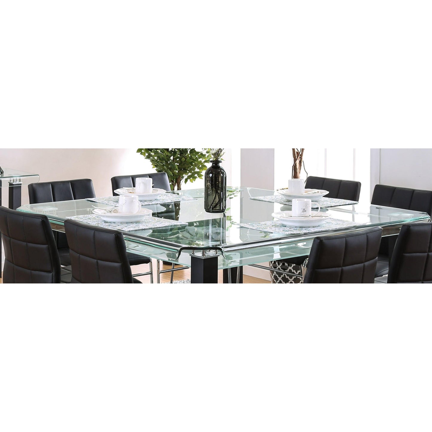  Furniture of America Square Batesland I Dining Table with Glass Top CM3363T-TABLE IMAGE 4