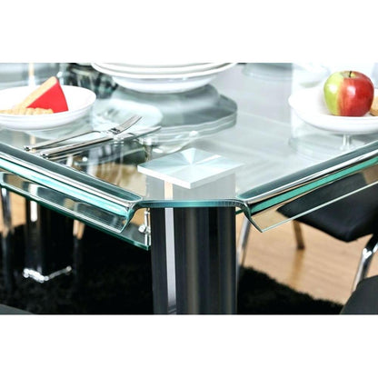  Furniture of America Square Berthold Dining Table with Glass Top CM3364BK-T-TABLE IMAGE 2