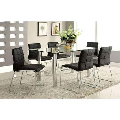  Furniture of America Kona Dining Table with Glass Top CM8319T-TABLE IMAGE 2