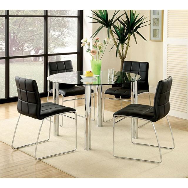  Furniture of America Round Kona Dining Table with Glass Top CM8320T-TABLE IMAGE 2