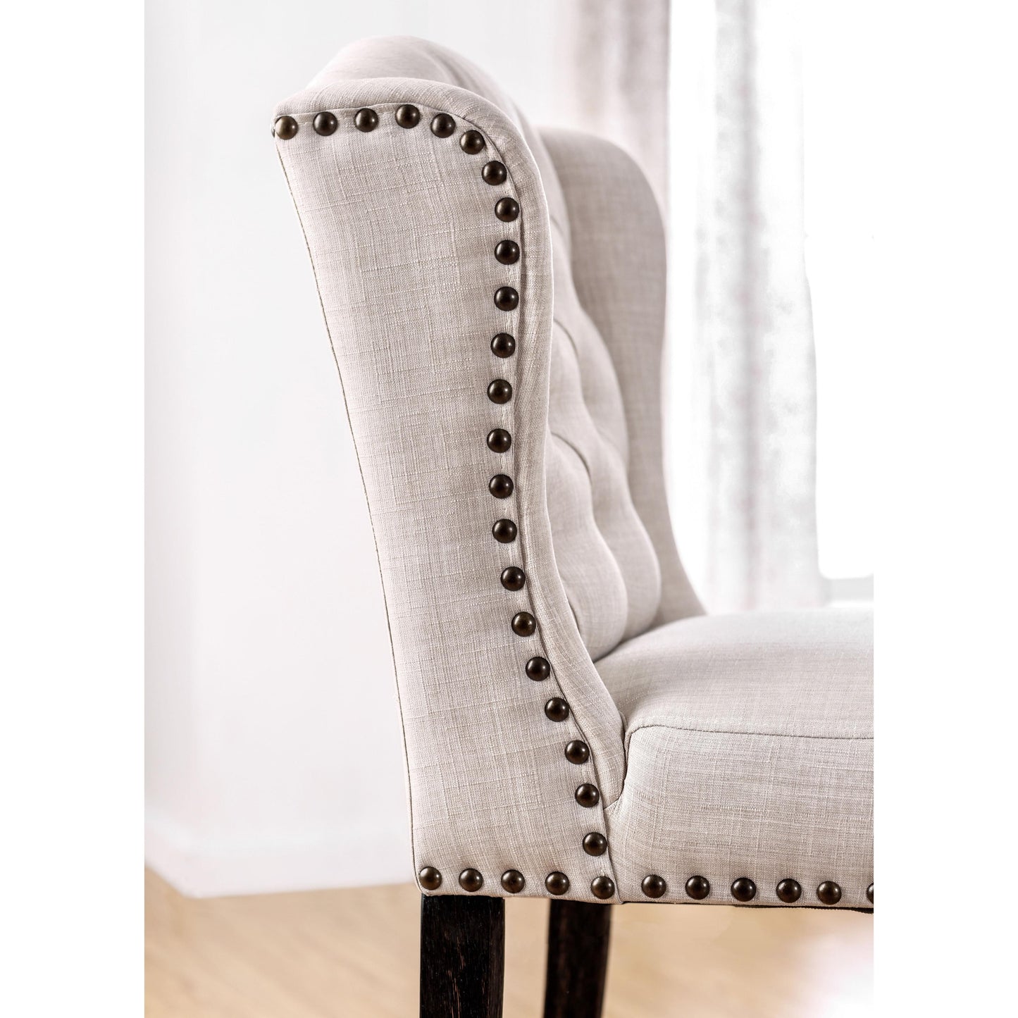  Furniture of America Sania CM3324BK-PCW-2PK Counter Height Wingback Chair IMAGE 3