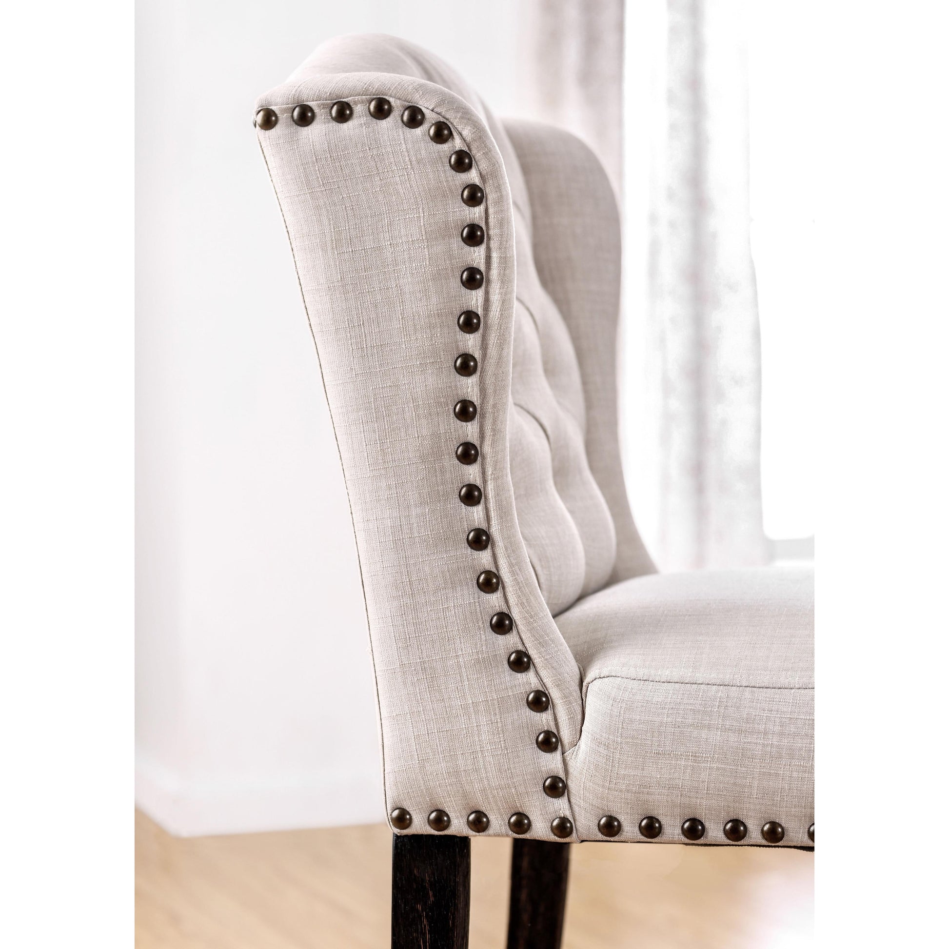  Furniture of America Sania CM3324BK-PCW-2PK Counter Height Wingback Chair IMAGE 3