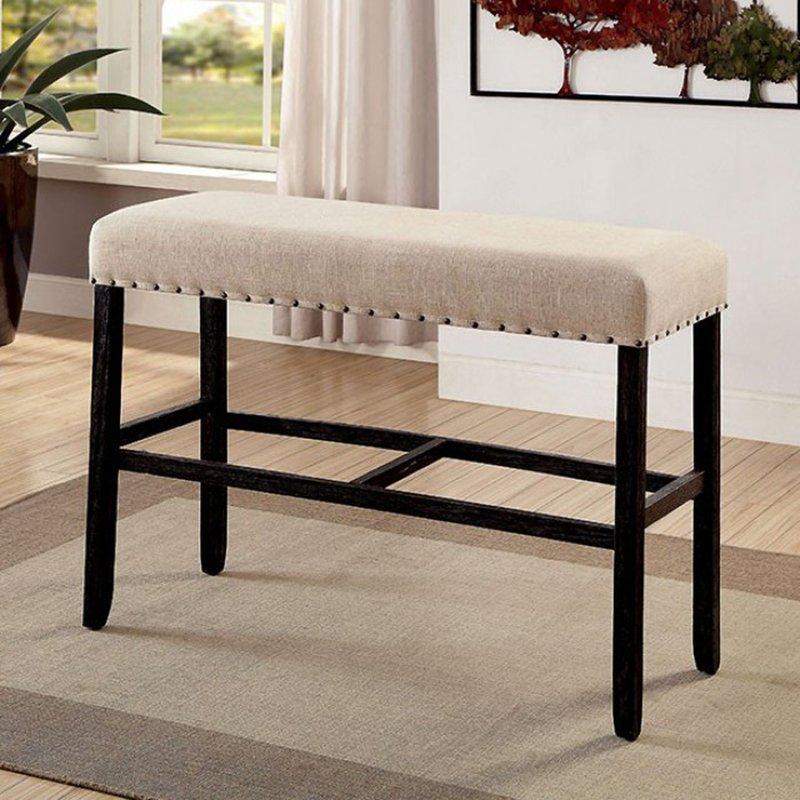  Furniture of America Sania II Pub Height Bench CM3324BK-BBN IMAGE 2