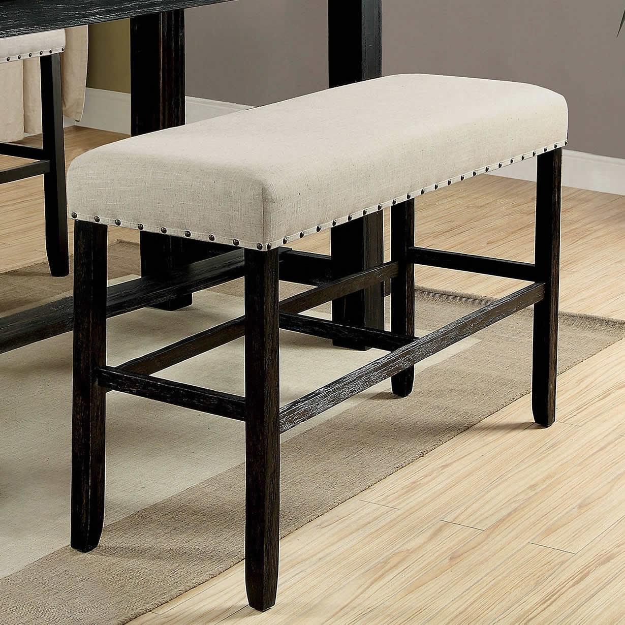  Furniture of America Sania II Pub Height Bench CM3324BK-BBN IMAGE 3