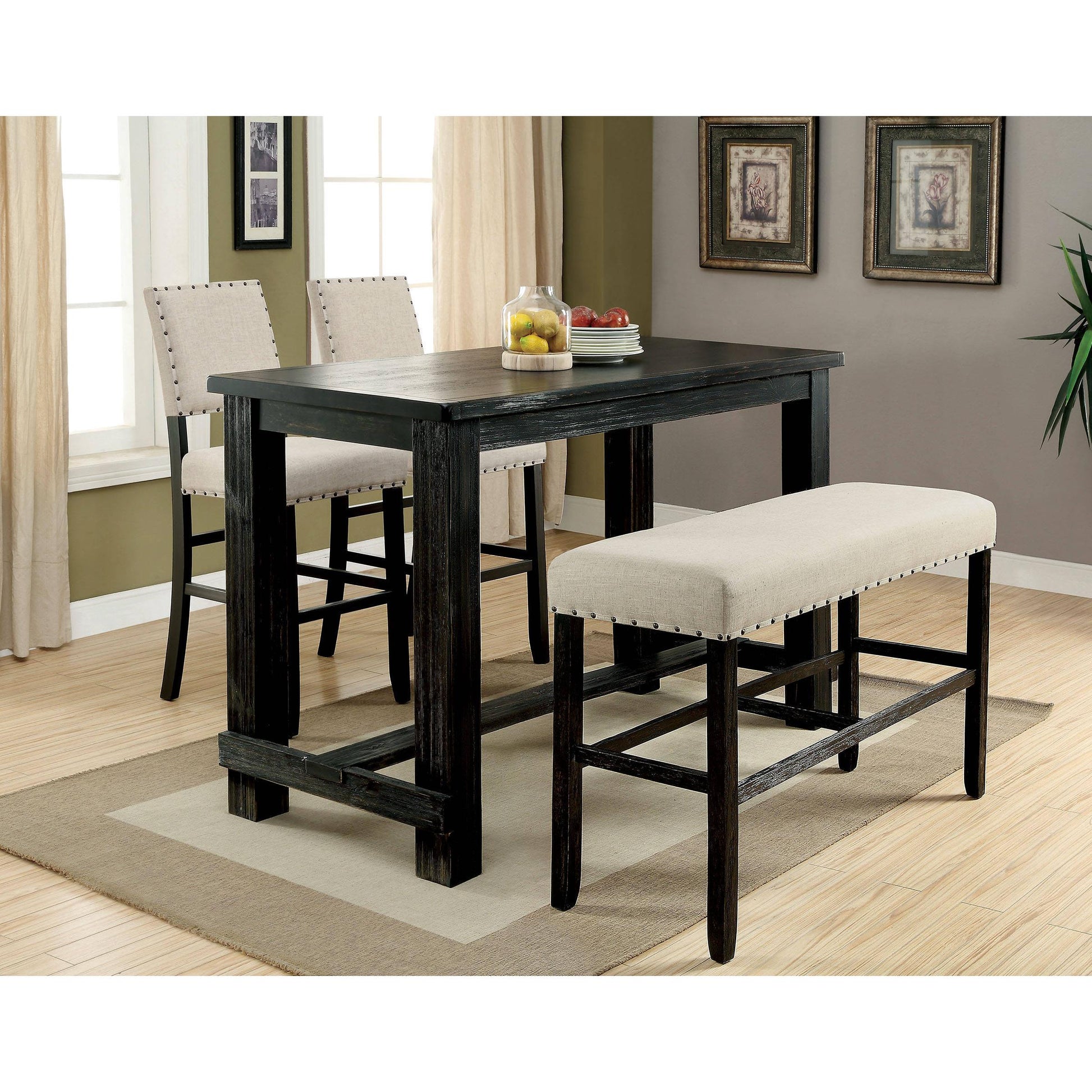  Furniture of America Sania II Pub Height Bench CM3324BK-BBN IMAGE 4