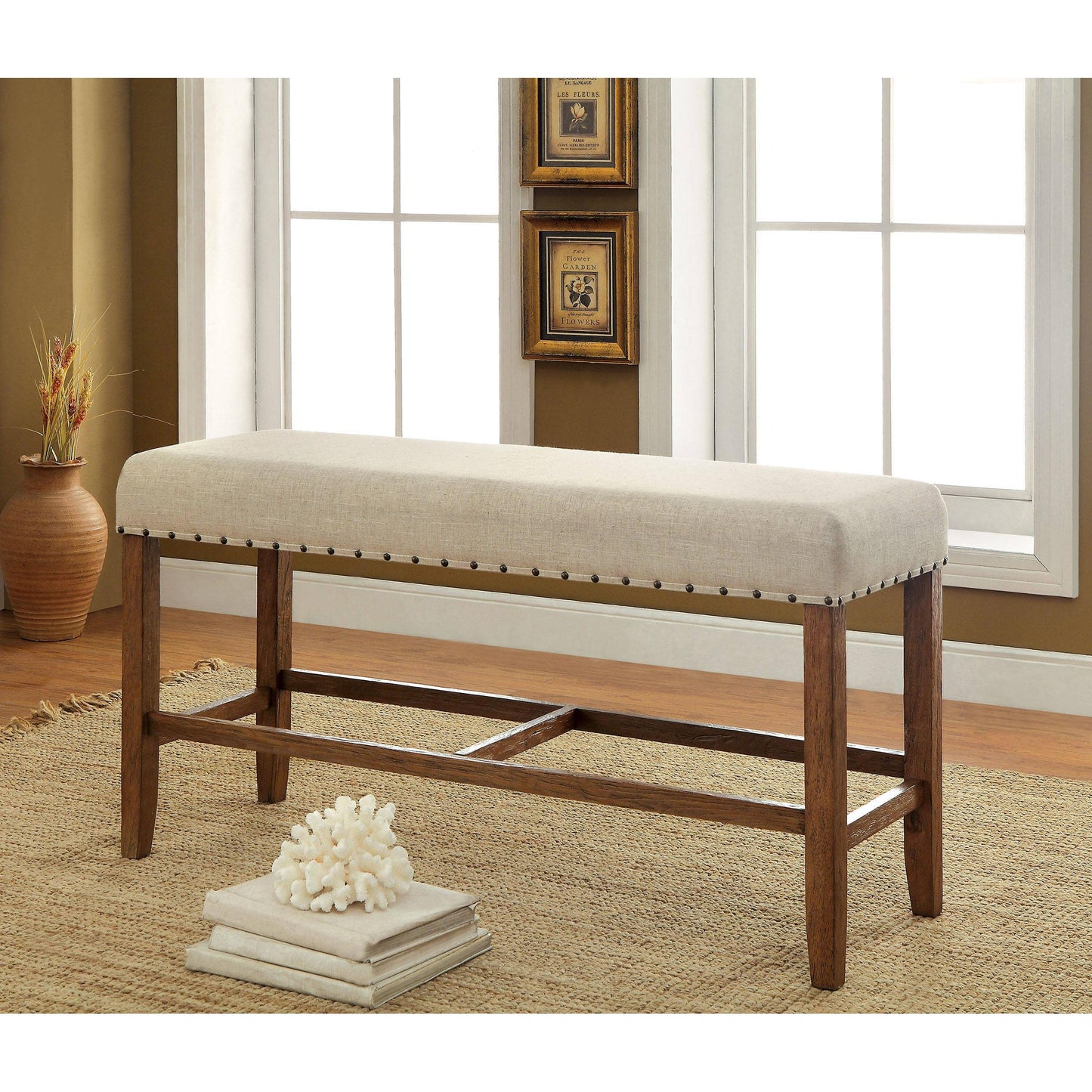  Furniture of America Sania Counter Height Bench CM3324PBN IMAGE 2