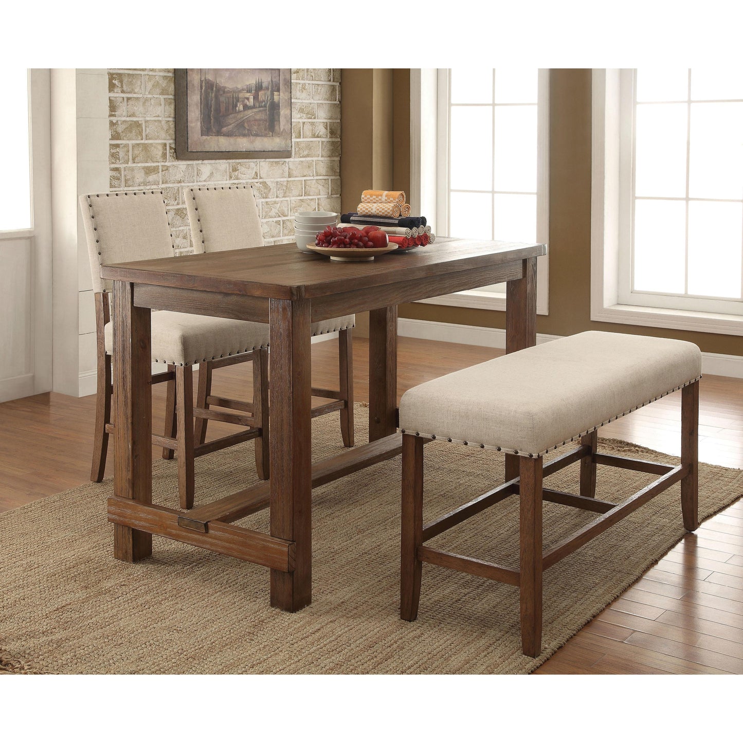  Furniture of America Sania Counter Height Bench CM3324PBN IMAGE 4