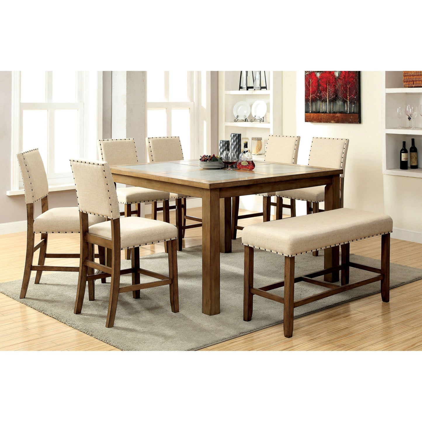  Furniture of America Melston II Counter Height Bench CM3531PBN IMAGE 3