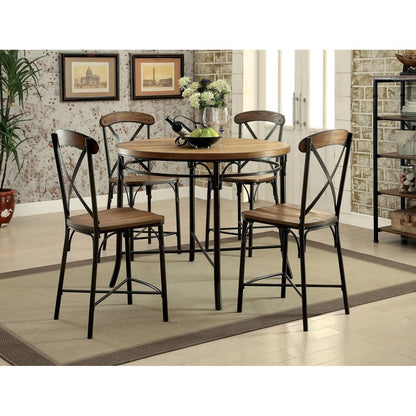  Furniture of America Round Crosby II Counter Height Dining Table CM3827RPT-TABLE IMAGE 4