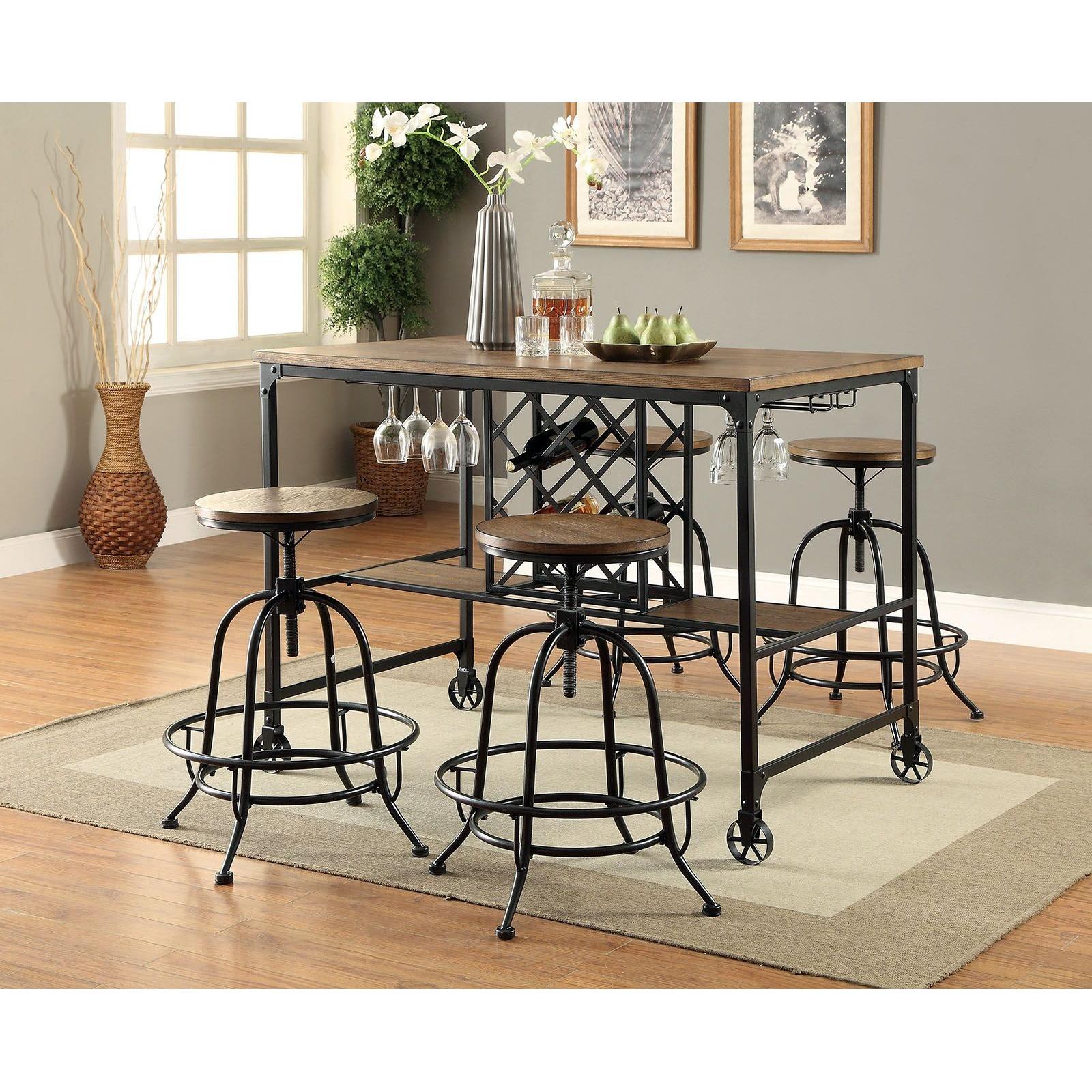  Furniture of America Square Silvia I Counter Height Dining Table with Trestle Base CM3803PT IMAGE 5