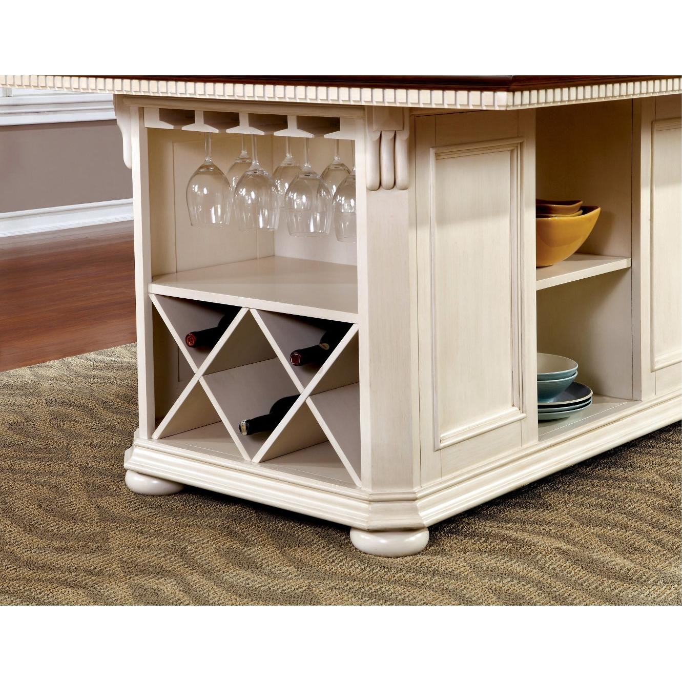  Furniture of America Sabrina CM3199WC-PT Counter Height Table IMAGE 3