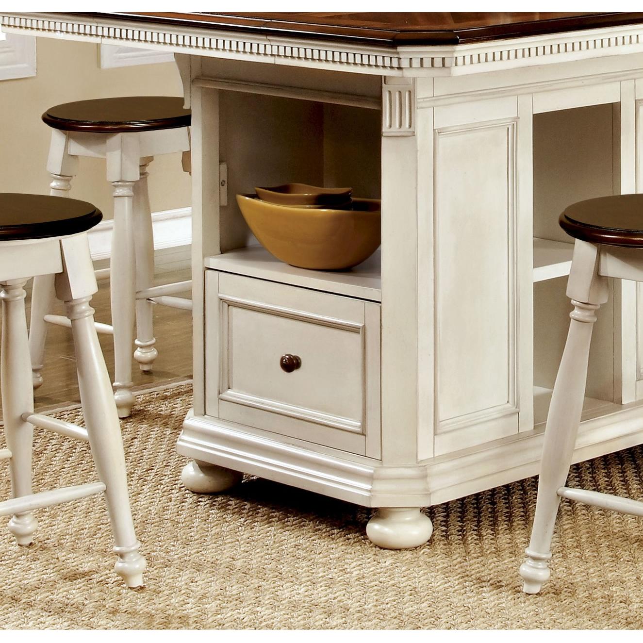  Furniture of America Sabrina CM3199WC-PT Counter Height Table IMAGE 4