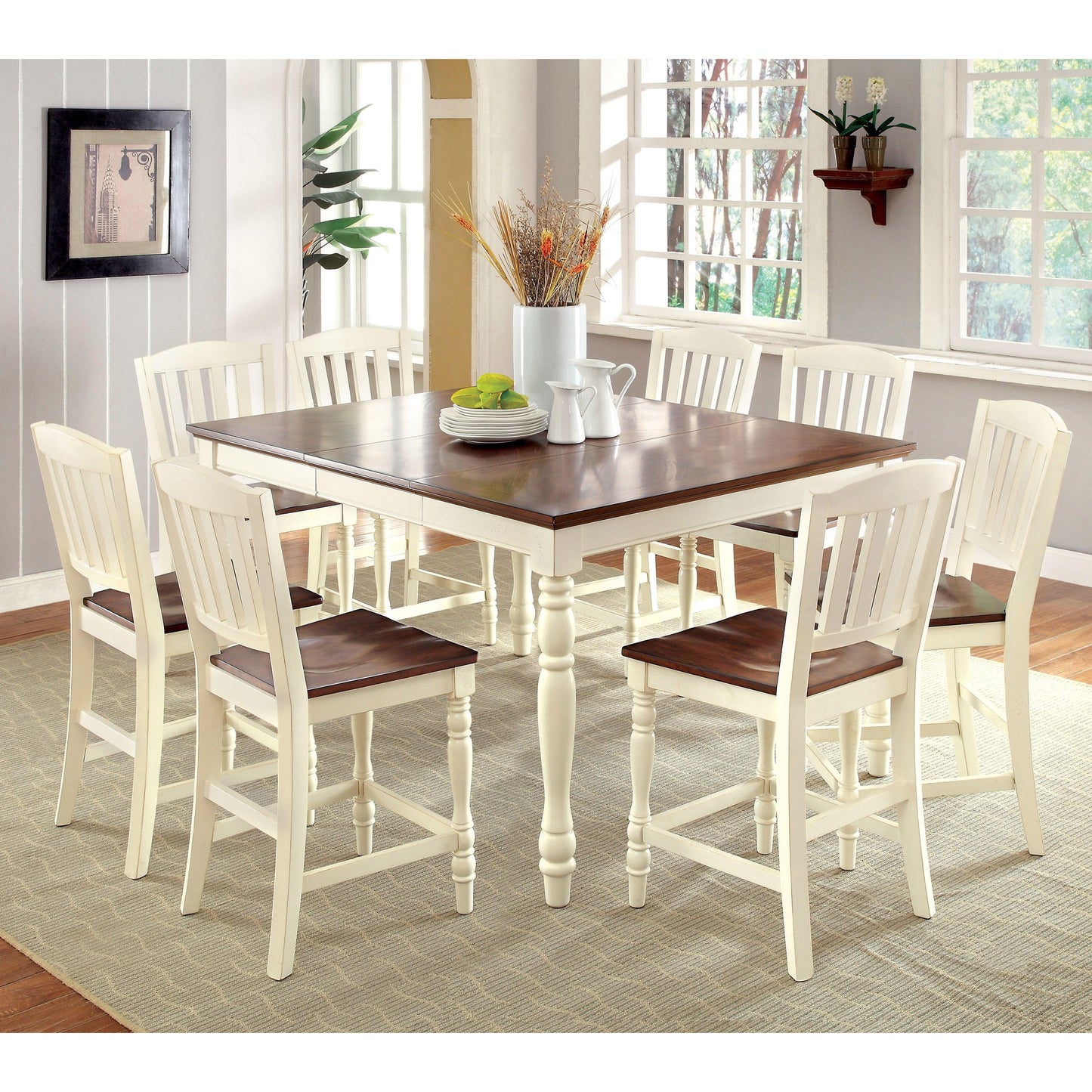  Furniture of America Harrisburg Counter Height Dining Table CM3216PT IMAGE 4