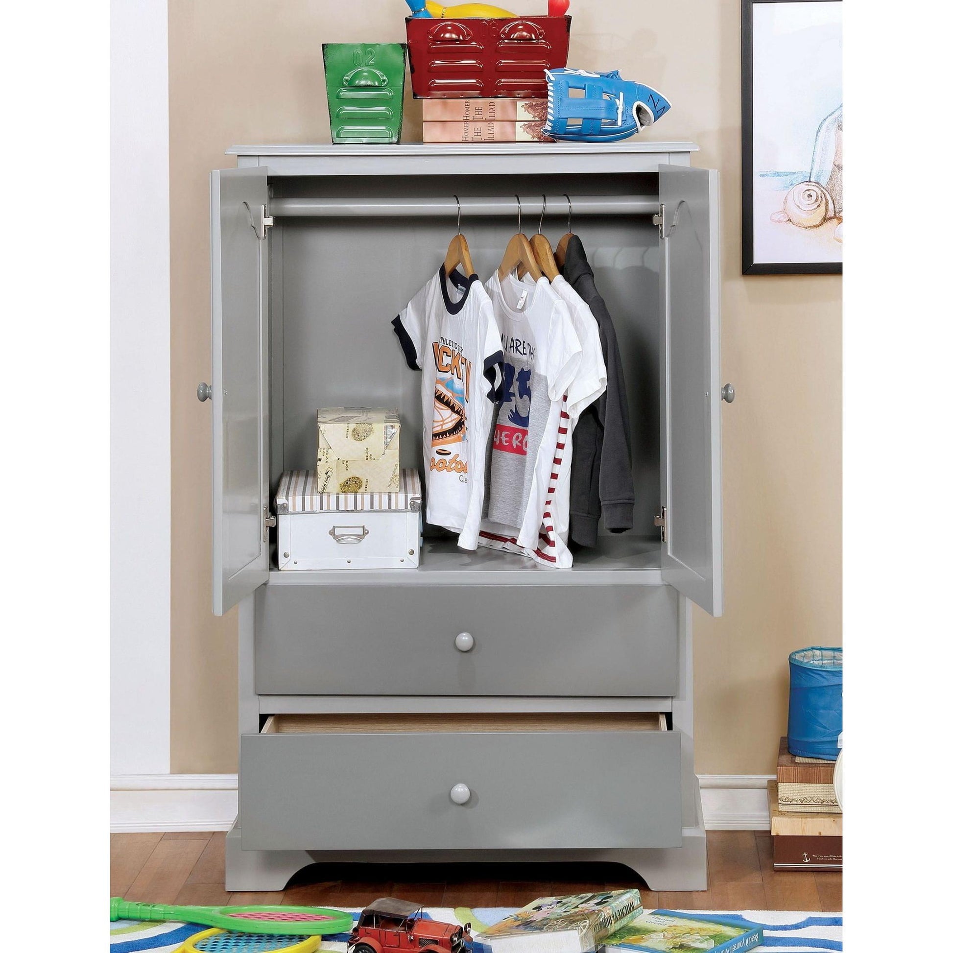  Furniture of America Kids Armoires Armoire CM7158GY-AR IMAGE 2