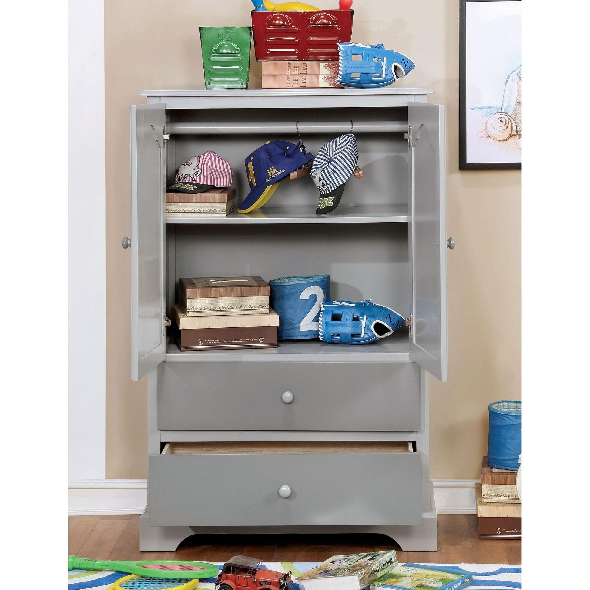  Furniture of America Kids Armoires Armoire CM7158GY-AR IMAGE 3