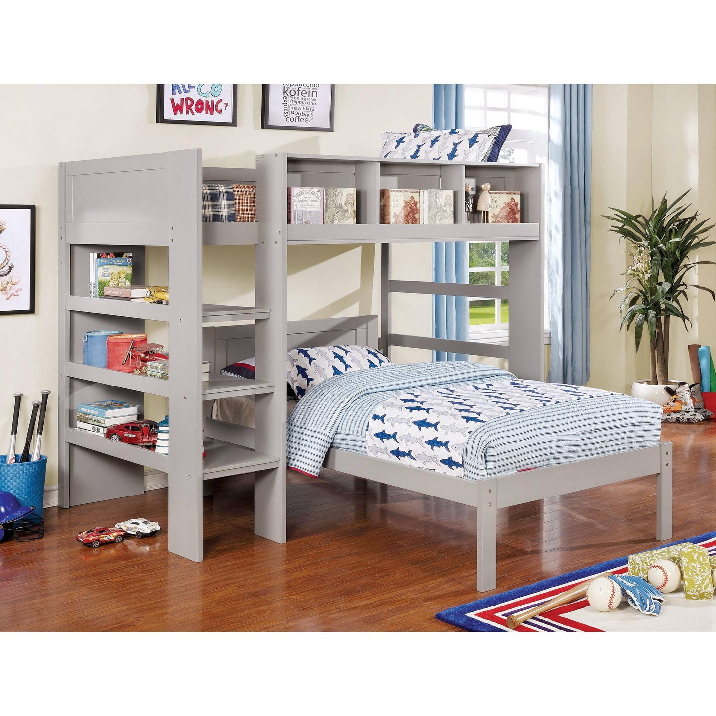  Furniture of America Kids Beds Bed CM-BK965GY-T-BED IMAGE 3