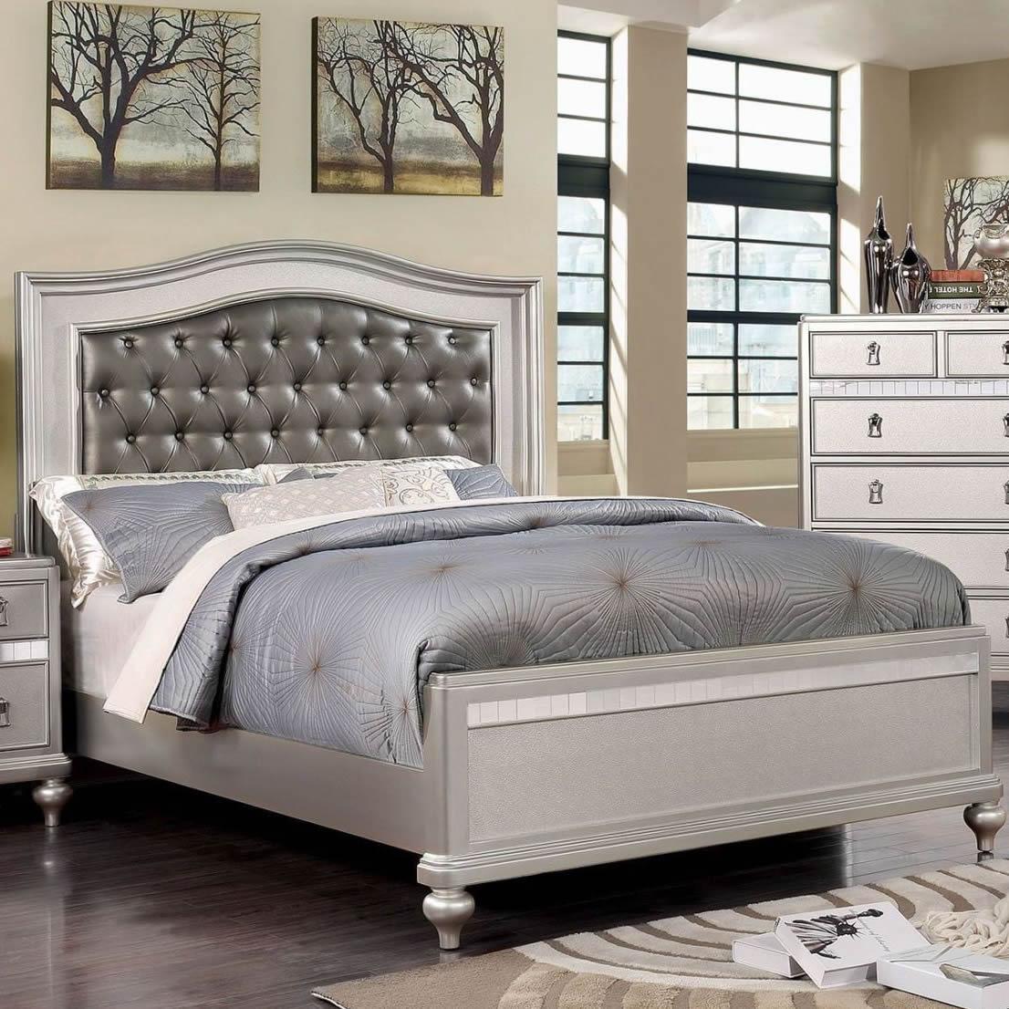  Furniture of America Ariston Queen Panel Bed CM7171SV-Q-BED IMAGE 2