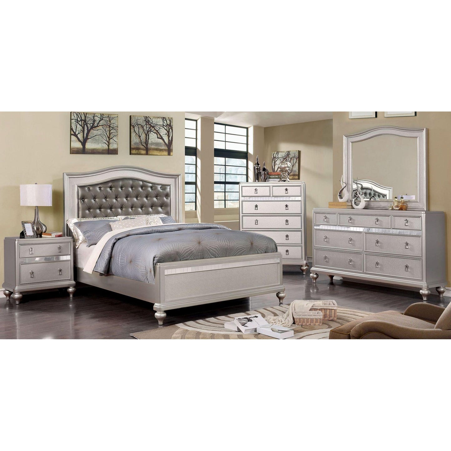  Furniture of America Ariston California King Panel Bed CM7171SV-CK-BED IMAGE 4
